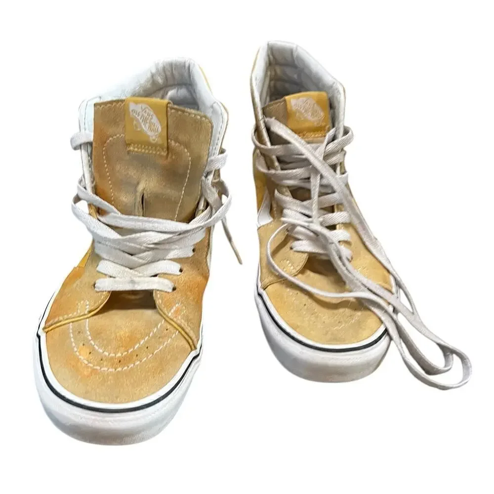VANS Men’s Mustard Yellow Hi Top Suede & canvas SK8 Old Skool Size 6.5